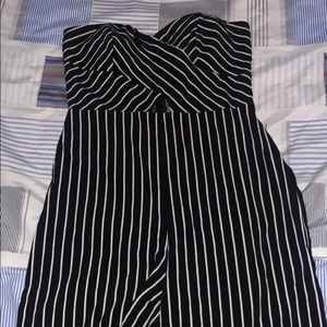 Black & White Striped Jumpsuit